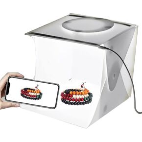 6 Backdrops Mini Folding Light Box Photography Photo Studio Box with LED Strip Lights for Small Articles Photographys