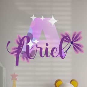 Custom Stickers Name Wall Decor I Personalized Name Sign for Room Decor | Multiple Custom Name & Initial I Decal for Baby Girl Nursery Decor I Nursery Wall Decal for Baby (A. Pink and Blue Sky)