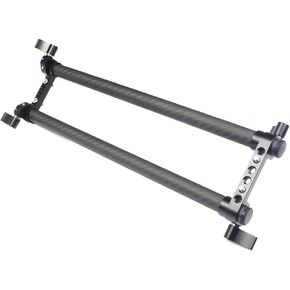 FEICHAO 15mm Dual Railblock Clamp with 30cm Carbon Fiber Tube Rod for Dia 15mm Rod Rail System Follow Focus Camera Cage (2Pcs Clamp)