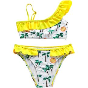 Cover up Large Girls Summer One Shoulder Swimsuits Ruffles Cherry Print Cute Baby Girl Beach Swim Suits Girls Size 8