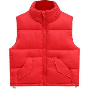 ToddlBy Toddler Baby Girls Boys Cropped Puffer Vests Jacket Waistcoat Winter Down Coat Kids Lightweight (B, 8-9 Years) g79