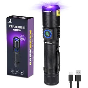 DARKBEAM UV Flashlight Black Light LED 395 NM, Ultraviolet Flashlights, Woods Lamp, Rechargeable USB-C Focusable Water Resistant for Detecting Scorpions and UV Resin Light in Kuwait