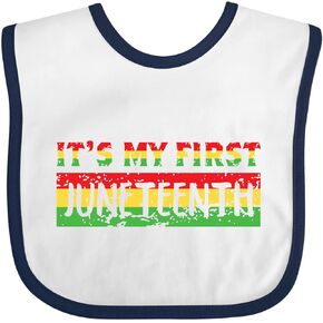 inktastic It's My First Juneteenth Red, Yellow, and Green Baby Bib