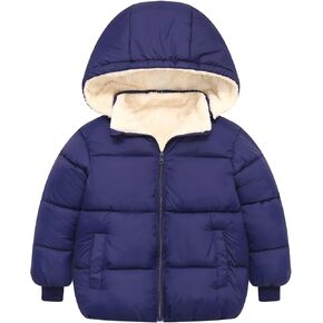 Children's Hooded Down Cotton Jacket Removable Hat Zipper Thickened Coat for Kids Windproof Warm Outwear 1-6 Years