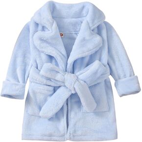 Toddler Baby Comfy Thick Solid Color Plush 𝗥obe Unisex Warm Flannel Hooded 𝐁ath𝗿obe Warm Soft 𝗣a𝗷amas 4t