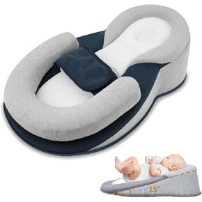Restnest Baby Bed Acid Reflux with Strap, 2025 New Keesley Rest Nest Baby Bed for Reducing Spit-Up, Babies Feeding Support Pillow, Anti Reflux Newborn Feeding Pillow (Regular with Strap)