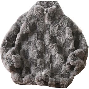 Childrens Fleece Coat Boys Girls Winter Cardigan Thickened Jackets Top Zipper Stand Collar Large Toddler Jackets Coat