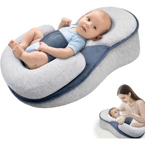 Baby Wedge Pillow for Newborn, Wedge Baby Lounger Pillow, Infant Feeding Support Pillow for Reducing Spit-Up, Bottle Feeding