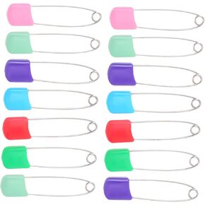 jojofuny 100Pcs Diaper Safety Brooches with Locking Closures Durable Nappy Pins for Newborns Multi Color Assorted Brooches for Cloth Diapering Sewing Crafts