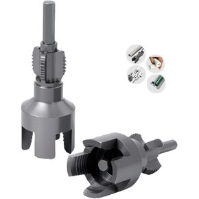 2025 new Plastic pipe threader cutting tool,electric drill compatible pvc pipe threader kit, 1/2" and 3/4"integrated internal & external pipe threading tool (1/2"+3/4")