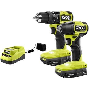 RYOBI 18V ONE+ HP Compact Brushless 2-Tool Combo Kit Drill Impact Driver & Batteries