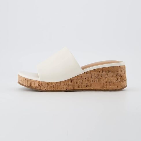 CUSHIONAIRE Women's Nano cork wedge sandal +Memory Foam, Wide Widths Available, Black 8 W in Saudi Arabia