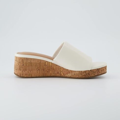 CUSHIONAIRE Women's Nano cork wedge sandal +Memory Foam, Wide Widths Available, Black 8 W in Saudi Arabia
