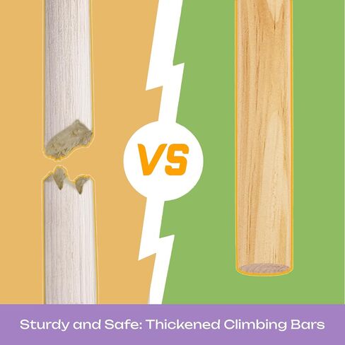Fun Forest Pikler Triangle | Real Beech Wood Montessori Ladder | Foldable Montessori Climbing Set for Toddler | Climbing Toys Indoor | Climbing Toys for Toddlers 1-3 Inside (Medium) in Saudi Arabia