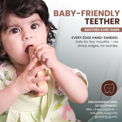 عربات Hippotoys يدويًا خشبيًا خشبيًا ، لعبة Beaby Baby Conthing - حشرجة الطفل الممتازة لمدة 6-12 شهرًا مع الخشب الطبيعي بنسبة 100 ٪ - حشرجة الموت التفاعلية Montessori للتنمية الحسية - هدية مثالية للحديدين الجدد in Kuwait