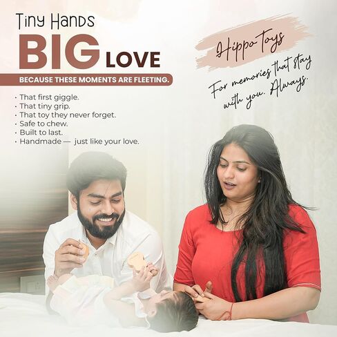 عربات Hippotoys يدويًا خشبيًا خشبيًا ، لعبة Beaby Baby Conthing - حشرجة الطفل الممتازة لمدة 6-12 شهرًا مع الخشب الطبيعي بنسبة 100 ٪ - حشرجة الموت التفاعلية Montessori للتنمية الحسية - هدية مثالية للحديدين الجدد in Kuwait