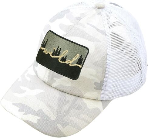 C.C Ponytail Criss Cross Messy Buns Ponycaps Baseball Cap Dad Trucker Mesh Hat (Patch Chaos Coordinator Black) in Saudi Arabia