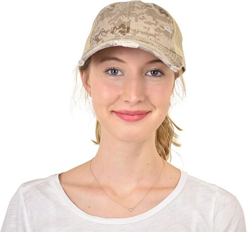 C.C Ponytail Criss Cross Messy Buns Ponycaps Baseball Cap Dad Trucker Mesh Hat (Patch Chaos Coordinator Black) in Saudi Arabia