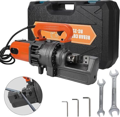 Electric Hydraulic Rebar Cutter 1700W 110V Cutting up to 1Inch #8 4-25mm Rebar Steel with Blades Cutting Speed 5S Heavy Duty Concrete Construction Tools 1700W RC-25 in Kuwait