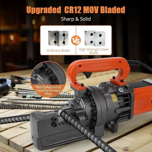 Electric Hydraulic Rebar Cutter 1700W 110V Cutting up to 1Inch #8 4-25mm Rebar Steel with Blades Cutting Speed 5S Heavy Duty Concrete Construction Tools 1700W RC-25 in Kuwait