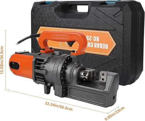 Electric Hydraulic Rebar Cutter 1700W 110V Cutting up to 1Inch #8 4-25mm Rebar Steel with Blades Cutting Speed 5S Heavy Duty Concrete Construction Tools 1700W RC-25 in Kuwait