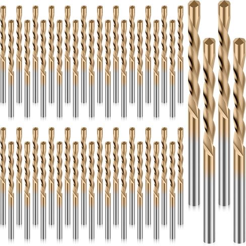 50PCS Drywall Bits, 1/8 Inch Spiral Saw Tip Bit Set, Guide Point Cutting Router Bits for Drywall Wood Woodworking Use (50PCS Gold) in Kuwait