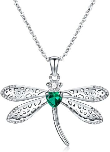 Gnteey Laboratory Grown Emerald Necklace 925 Sterling Silver 9x6 mm Oval Emerald Owl Pendant Necklace for Women in Saudi Arabia