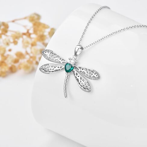 Gnteey Laboratory Grown Emerald Necklace 925 Sterling Silver 9x6 mm Oval Emerald Owl Pendant Necklace for Women in Saudi Arabia