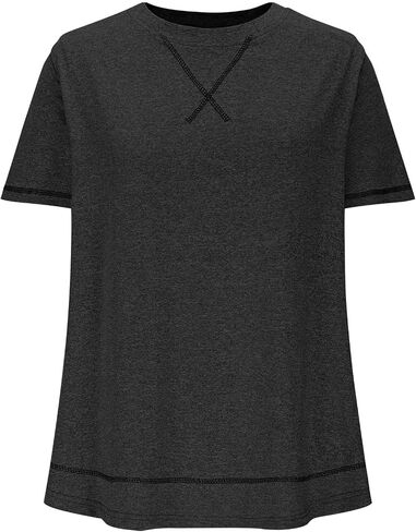 Plus Size Workout Tops for Women Short Sleeve Loose Fit Shirts Athletic Gym Yoga Clothing Breathable Sporty Shirt in Saudi Arabia
