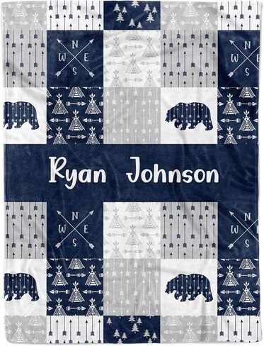 Arteaga Personalized Baby Phinkets for Boys ، بطانيات أطفال مخصصة للأولاد ، بطانية أطفال وودلاند ، أفضل هدية للطفل ، المولود الجديد ، الأم الجديدة ، الصوف الفخم الفائق ، 30'x40 '' in Kuwait