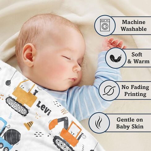Arteaga Personalized Baby Blankets for Boys, Customized Baby Blankets for Boys, Woodland Animals Baby Blanket, Best Gift for Baby, Newborn, New Mom, Super Soft Plush Fleece, 30''x40'' in Saudi Arabia