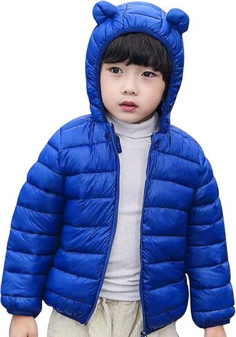 Boys and Toddler's Lightweight Packable Puffer Jacket Baby Girls Winter Coat Cute Bear Ears Hooded 4t Outfits Boys in Saudi Arabia