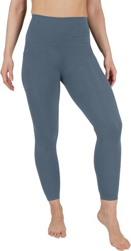 90 Degree By Reflex Cotton High Waist Ankle Length Compression Leggings with Elastic Free Waistband in Saudi Arabia