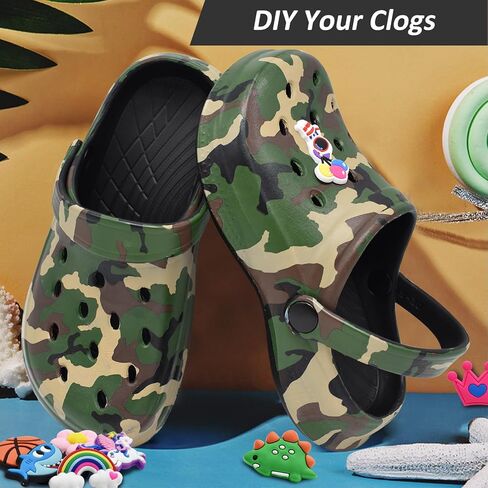 Cyiecw Toddler Kids Clogs Garden Shoes for Boys Girls, Children Slip On Slides Sandals Indoor Outdoor, Kid Beach Pool Water Shoes with Non-Slip Sole in Kuwait