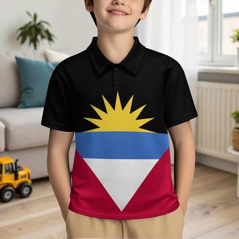 Zakqeik Puerto Rico Flag Boys Active Polo-Shirts Soft Golf-Shirts Short Sleeve in Saudi Arabia