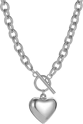 VCCKNB JEWELRY Moon Chain Necklace 18K White Gold Plated Silver Moon Necklace Crescent Moon Necklace for Women Toggle Necklace Moon Choker Necklace Moon Chain Necklace for Men in Kuwait
