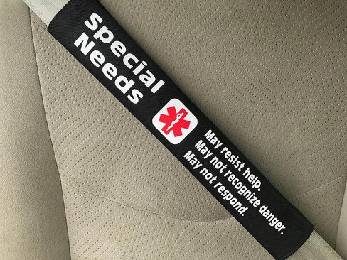 Special Needs Medical Alert Seat Belt Cover (Black) in Saudi Arabia