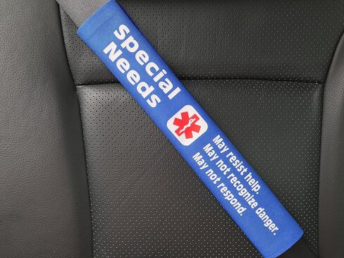 Special Needs Medical Alert Seat Belt Cover (Black) in Saudi Arabia