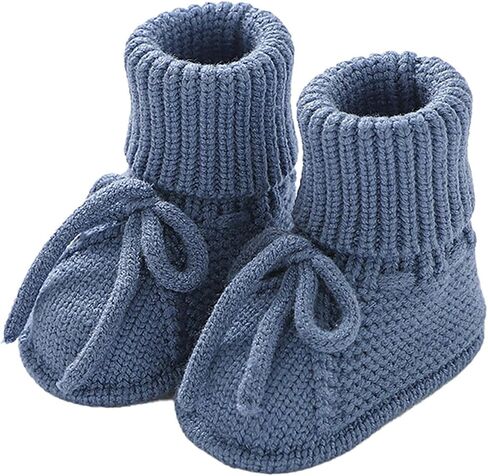 Newborn Baby Booties Sock Shoes Hand Knitting Crochet Boys Girls Infant Cozy Indoor Breathable Walking Shoes in Kuwait