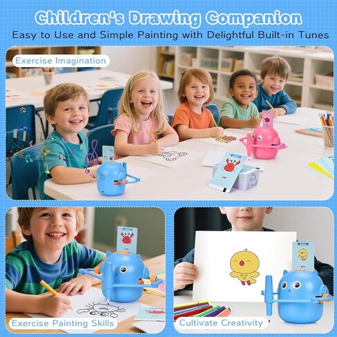 روبوت الرسم الذكي للأطفال الذين لديهم 100 بطاقة-لعبة تعليمية وإبداع تم تنشيطها الصوتية ، آلة التعلم مونتيسوري للبنين والبنات من 3 إلى 9 سنوات للأطفال الصغار والأطفال (الأزرق) in Kuwait