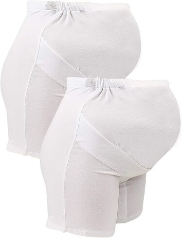 Barbra Lingerie Maternity Cotton Underwear S-to Plus Size Over Bump mid-Thigh Pregnancy Shorts Panties (2ps) in Kuwait