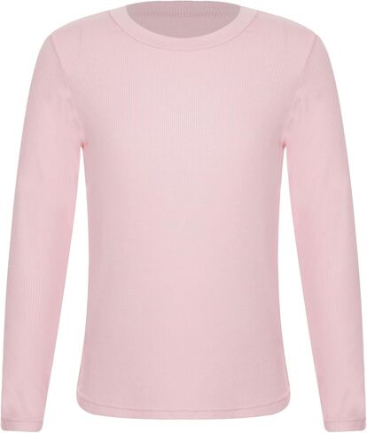 Baby Boys Girls Round Neck Thermal Tops Long Sleeve Ribbed T-Shirt Blouse Warm Undershirt Fall Winter Clothes in Saudi Arabia