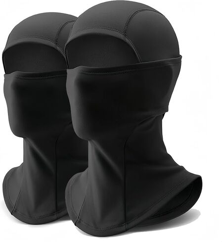 2 Pcs Balaclava Full Face Mask, Cold Weather Windproof Fleece Thermal Ski Mask for Men & Women, Hunting Cycling Motorcycle Neck Warmer Hood Winter Gear Black in Saudi Arabia