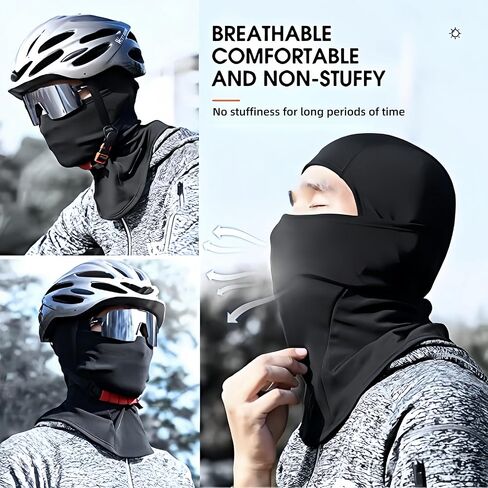2 Pcs Balaclava Full Face Mask, Cold Weather Windproof Fleece Thermal Ski Mask for Men & Women, Hunting Cycling Motorcycle Neck Warmer Hood Winter Gear Black in Saudi Arabia