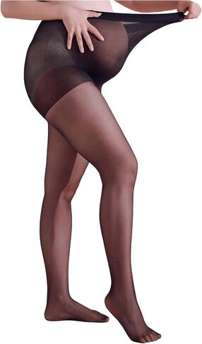 MakeMeChic Women's Maternity Pantyhose Stocking Sheer Over The Belly Pregnancy Tights in Saudi Arabia