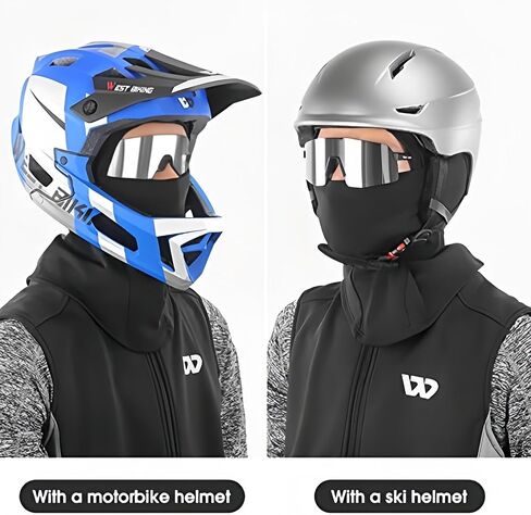 2 Pcs Balaclava Full Face Mask, Cold Weather Windproof Fleece Thermal Ski Mask for Men & Women, Hunting Cycling Motorcycle Neck Warmer Hood Winter Gear Black in Saudi Arabia