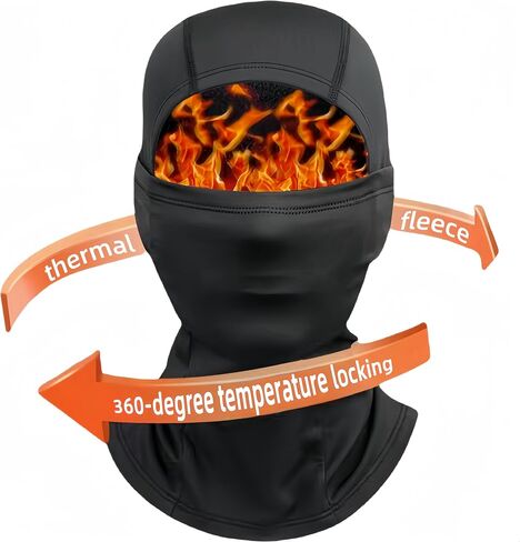 2 Pcs Balaclava Full Face Mask, Cold Weather Windproof Fleece Thermal Ski Mask for Men & Women, Hunting Cycling Motorcycle Neck Warmer Hood Winter Gear Black in Saudi Arabia