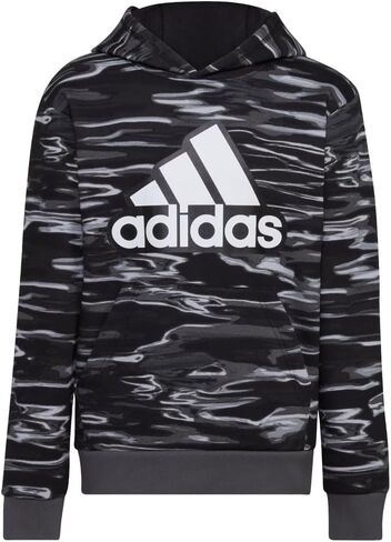 adidas Boys' Long Sleeve Camo Print Hoodie, Black (New) in Saudi Arabia