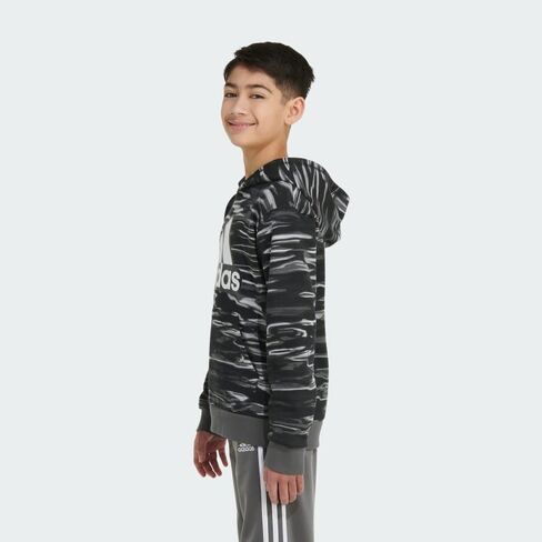 adidas Boys' Long Sleeve Camo Print Hoodie, Black (New) in Saudi Arabia