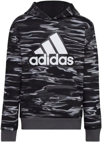 adidas Boys' Long Sleeve Camo Print Hoodie, Black (New) in Saudi Arabia